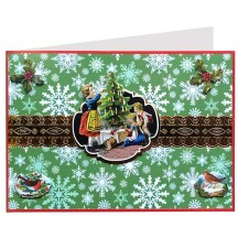 Children with Tree 3-D Christmas Card ~ England